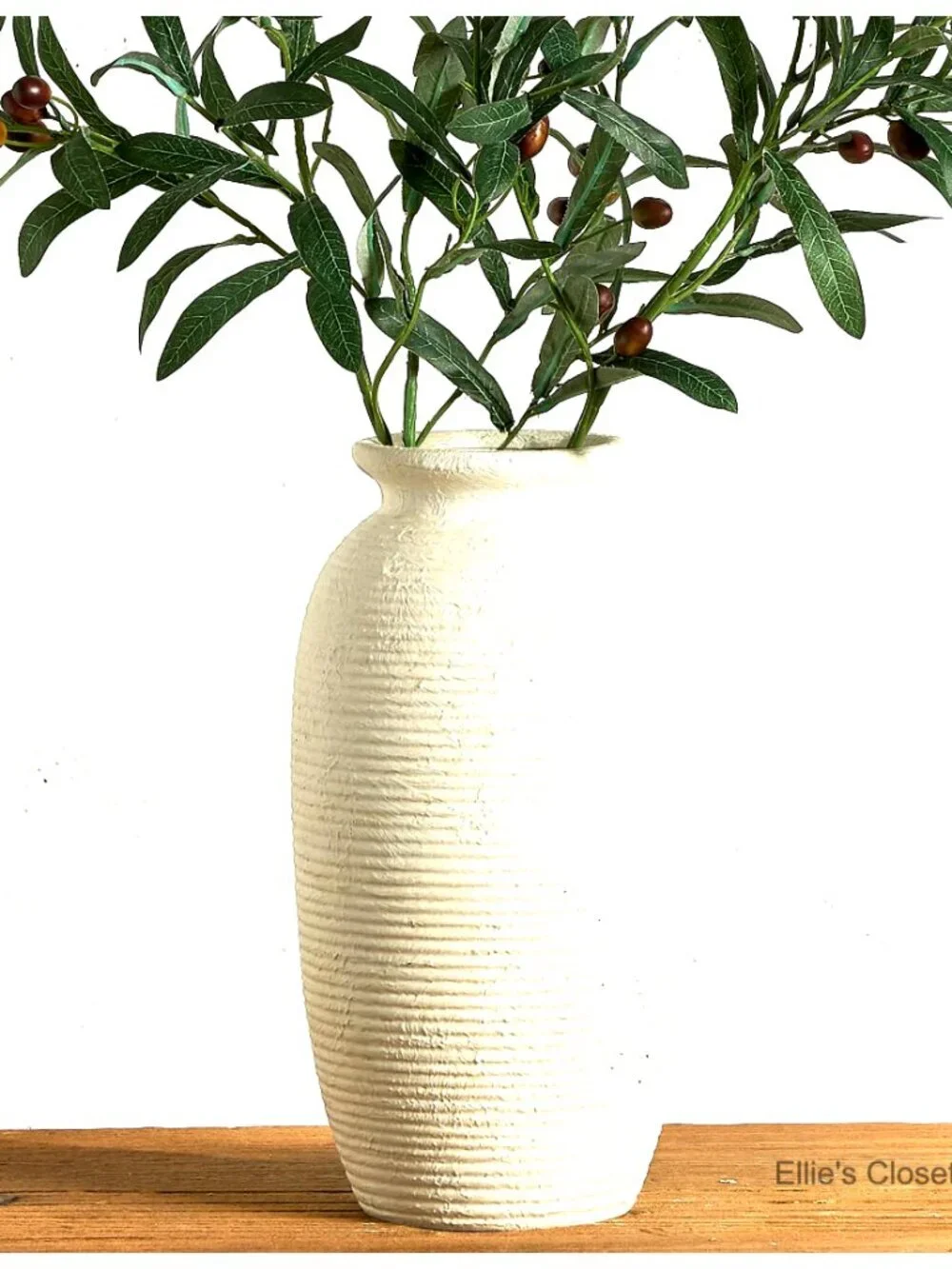Large Rustic Farmhouse Ceramic Vase for Home Decor, Pampas Grass Vase, 12.5